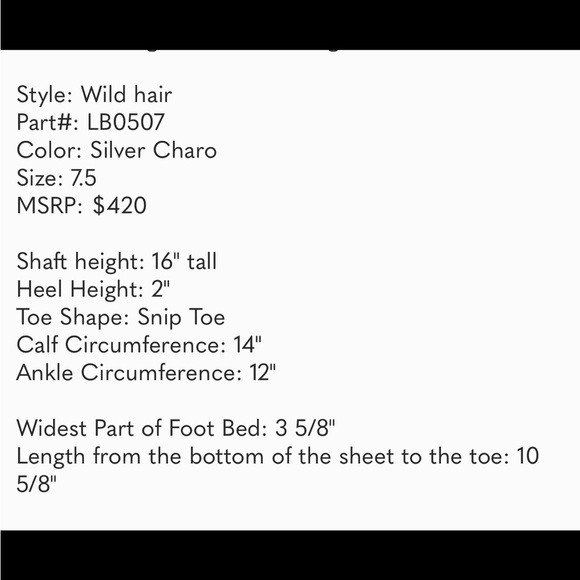 LANE White “Silver Charo” Wild Hair Bridal Western Wedding Boots GORGEOUS Sz 7.5 - Picture 13 of 14